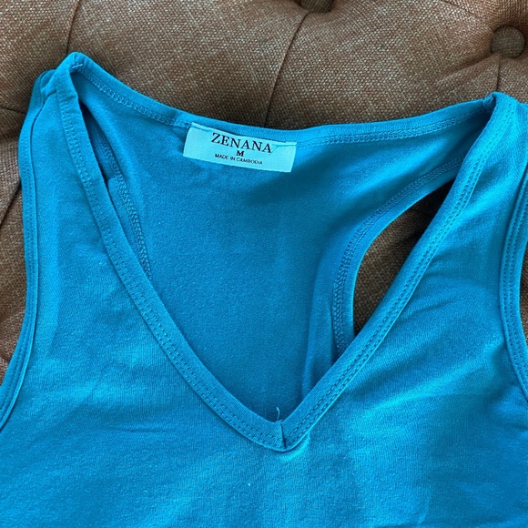 NWOT Zenana Racerback Teal Bodysuit Sz M - Picture 3 of 5